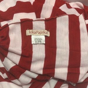 KikaPaprika Red and White Striped Scarf